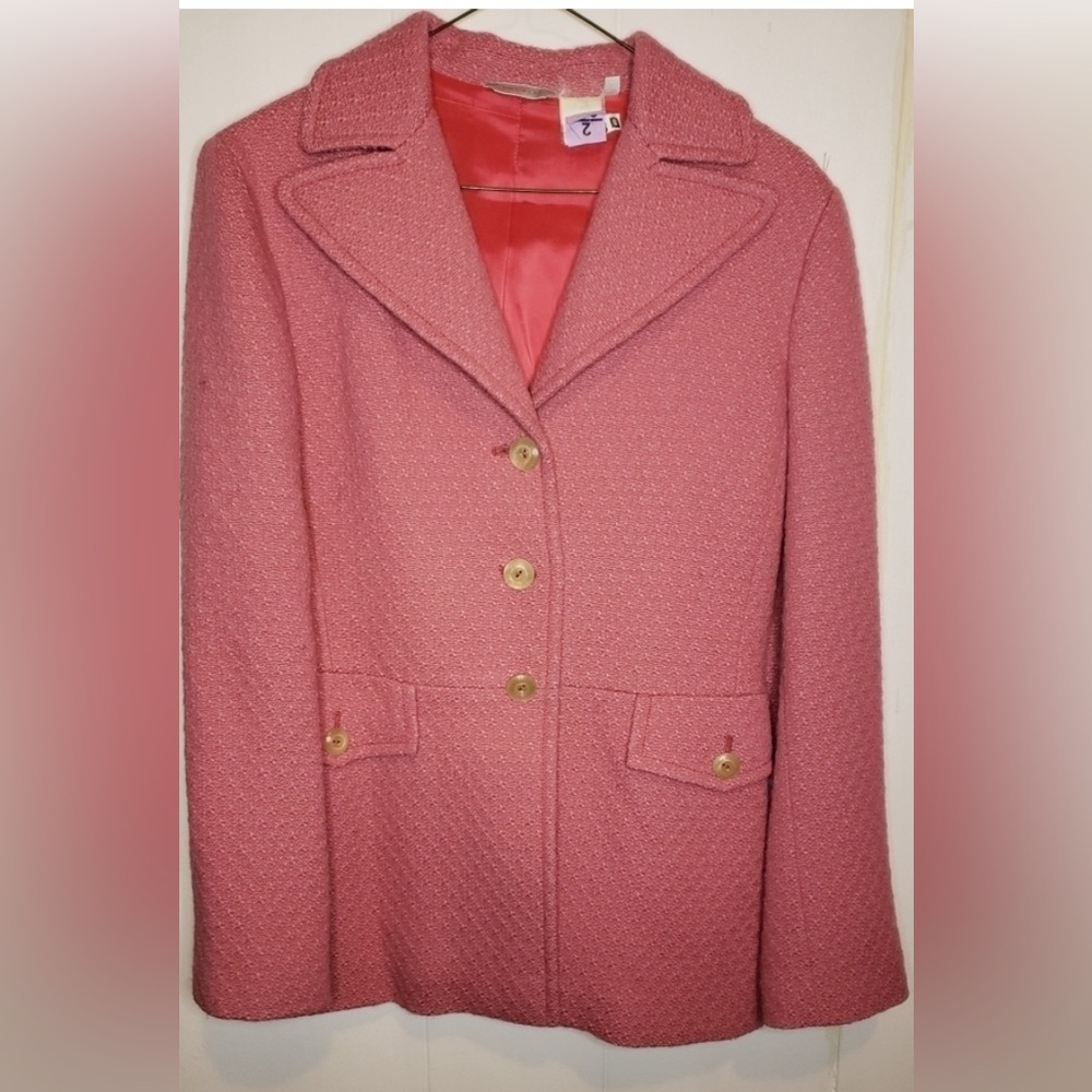 Barney's NY Vintage Pink Wool & Alpaca Blend Coat